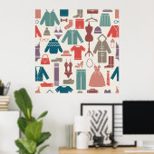 Trendy Fashion Pattern Stilvolle Kleidung Grafik Poster (Heimbüro)
