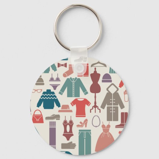 Trendy Fashion Pattern Stilvolle Kleidung Grafik Schlüsselanhänger (Vorderseite)