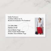 Trendy Fashion Social Media Influencer Visitenkarte (Vorderseite)
