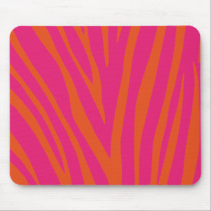 Trendy Fashion Vibranion Orange Pink Zebra Muster Mousepad