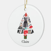 Trendy Fashionista Makeup Personalisierter Mädchen Keramik Ornament (Links)