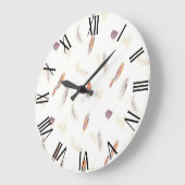 Trendy Feathers Luxury Boho Collection Große Wanduhr (Winkel)