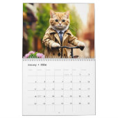 : Trendy Feline Adventure: Cat in Trench Coat on B Kalender (Jan 2026)