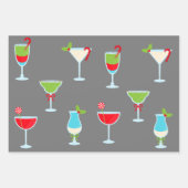 Trendy Festive Holiday Cocktail Party Weihnachten Geschenkpapier Set (Vorderseite 3)
