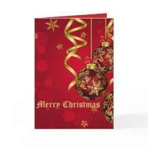 Trendy Festive Red & Golden Christmas Ornaments
