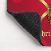 Trendy Festive Red & Golden Christmas Ornaments Mousepad (Ecke)