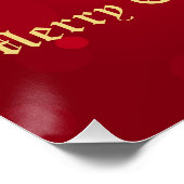 Trendy Festive Red & Golden Christmas Ornaments Poster (Ecke)