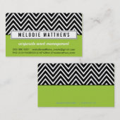 TRENDY fett Zickzack Musterfenster schwarze Kalkgr Visitenkarte (Vorne/Hinten)