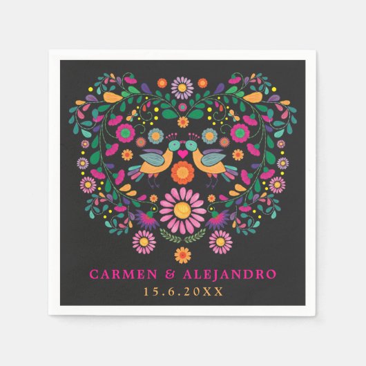 Trendy Fiesta Mexican Blume Pattern Wedding Party Serviette (Vorderseite)