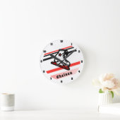 Trendy Figure Skating Girl Skates Personalized Red Runde Wanduhr (Zuhause)