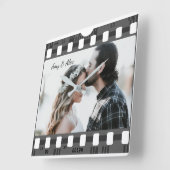Trendy Film Reel Movie Personalized Picture Frame Quadratische Wanduhr (Winkel)