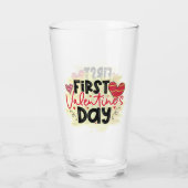 Trendy First Valentinstag Glas (Rückseite)
