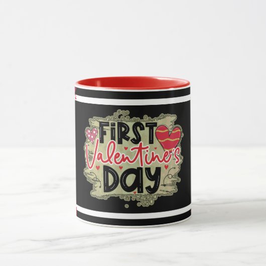Trendy First Valentinstag Tasse (Zentrum)