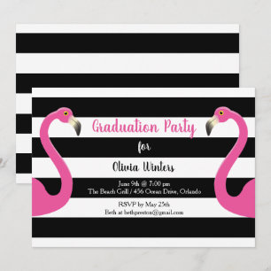 Trendy Flamingo Abschluss Einladung