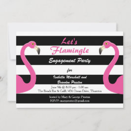 Trendy Flamingo Engagement Party Einladung