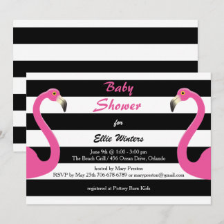 Trendy Flamingo Kinderdusche Einladung