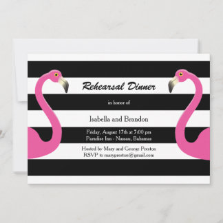 Trendy Flamingo Probe Dinner Einladung