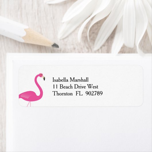 Trendy Flamingo Return Address Label (Insitu)