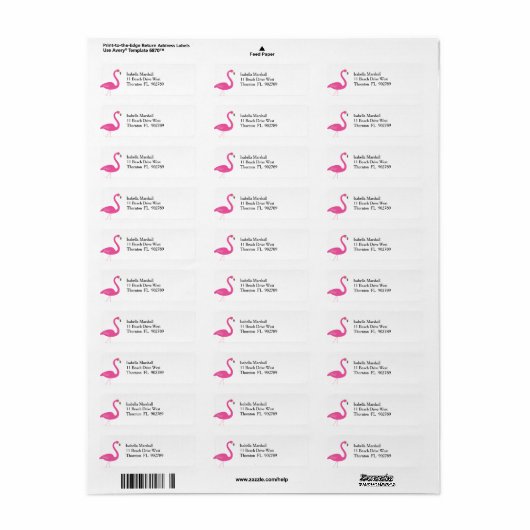 Trendy Flamingo Return Address Label (Vorne)