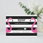 Trendy Flamingo Wedding RSVP Karte (Stehend Vorderseite)