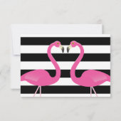 Trendy Flamingo Wedding RSVP Karte (Rückseite)