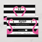 Trendy Flamingo Wedding RSVP Karte (Vorne/Hinten)