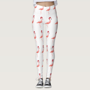 Trendy Flamingoweihnachtsspaß Weihnachtsmannmütze Leggings