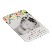 Trendy Floral Blooms Foto Geburtserklärung Magnet (Rechte Seite)