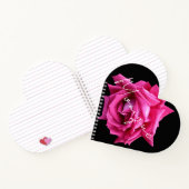 Trendy floral boho rosa Rosa mädchenhaftes schwarz Notizblock (Innenseite)