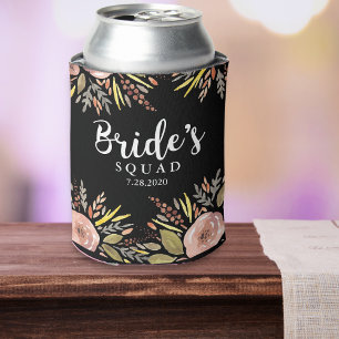 Trendy Floral Bride Squad Custom Wedding Date Dosenkühler
