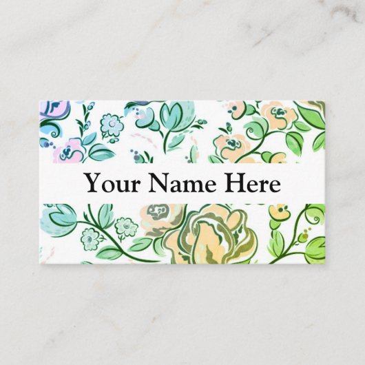 Trendy Floral Business Cards Visitenkarte (Vorderseite)