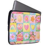 Trendy Floral Checkerboard Spring Pattern Laptopschutzhülle (Vorne Rechts)
