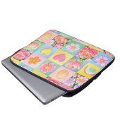 Trendy Floral Checkerboard Spring Pattern Laptopschutzhülle (Vorne Knopf)