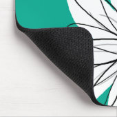 Trendy Floral Daisy Illustration - Rosa und Grün Mousepad (Ecke)