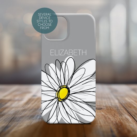 Trendy Floral Daisy mit graugelbem individuelle Na Case-Mate iPhone Hülle