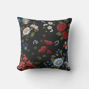Trendy Floral Embroidery Kissen