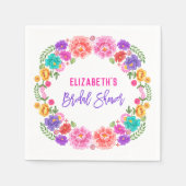 Trendy Floral Fiesta mexikanisches Brautparty Serviette (Vorderseite)