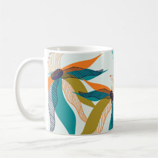Trendy Floral: Handgezeichnete Skandinavier. Kaffeetasse