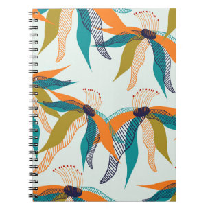Trendy Floral: Handgezeichnete Skandinavier. Notizblock