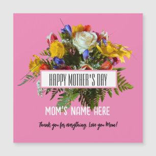 TRENDY FLORAL HAPPY MUTTER'S DAY MAGNETEINLADUNG