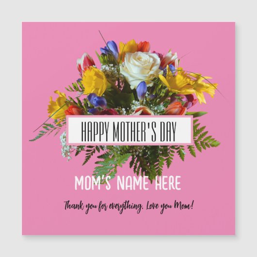 TRENDY FLORAL HAPPY MUTTER'S DAY MAGNETEINLADUNG (Vorderseite)