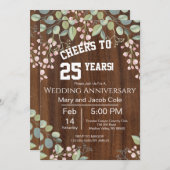 Trendy Floral Jubiläum Einladung (Vorne/Hinten)