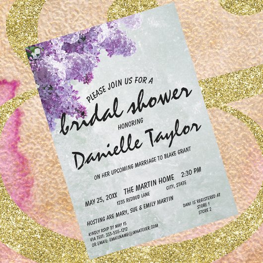 Trendy Floral Lilac Bloom Brautparty Einladung