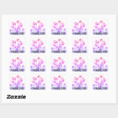 Trendy floral modern danke quadratischer aufkleber (Blatt)