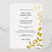 Trendy Floral Moderne Minimalistische Elegante Hoc Folieneinladung (Vorderseite)