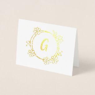 Trendy Floral Monogram Folienkarte