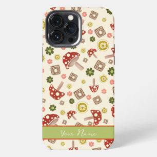 Trendy Floral Mushroom Muster Hübsch Name iPhone 13 Pro Max Hülle
