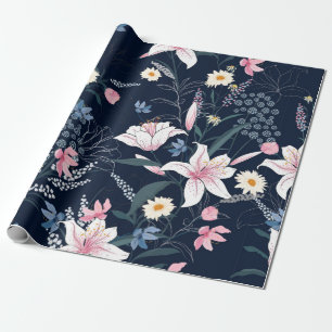 Trendy floral Muster in den vielen Blume. Geschenkpapier