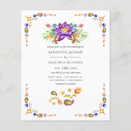 Trendy Floral Paisley Indian Wedding Flyer