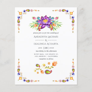 Trendy Floral Paisley Indian Wedding Flyer